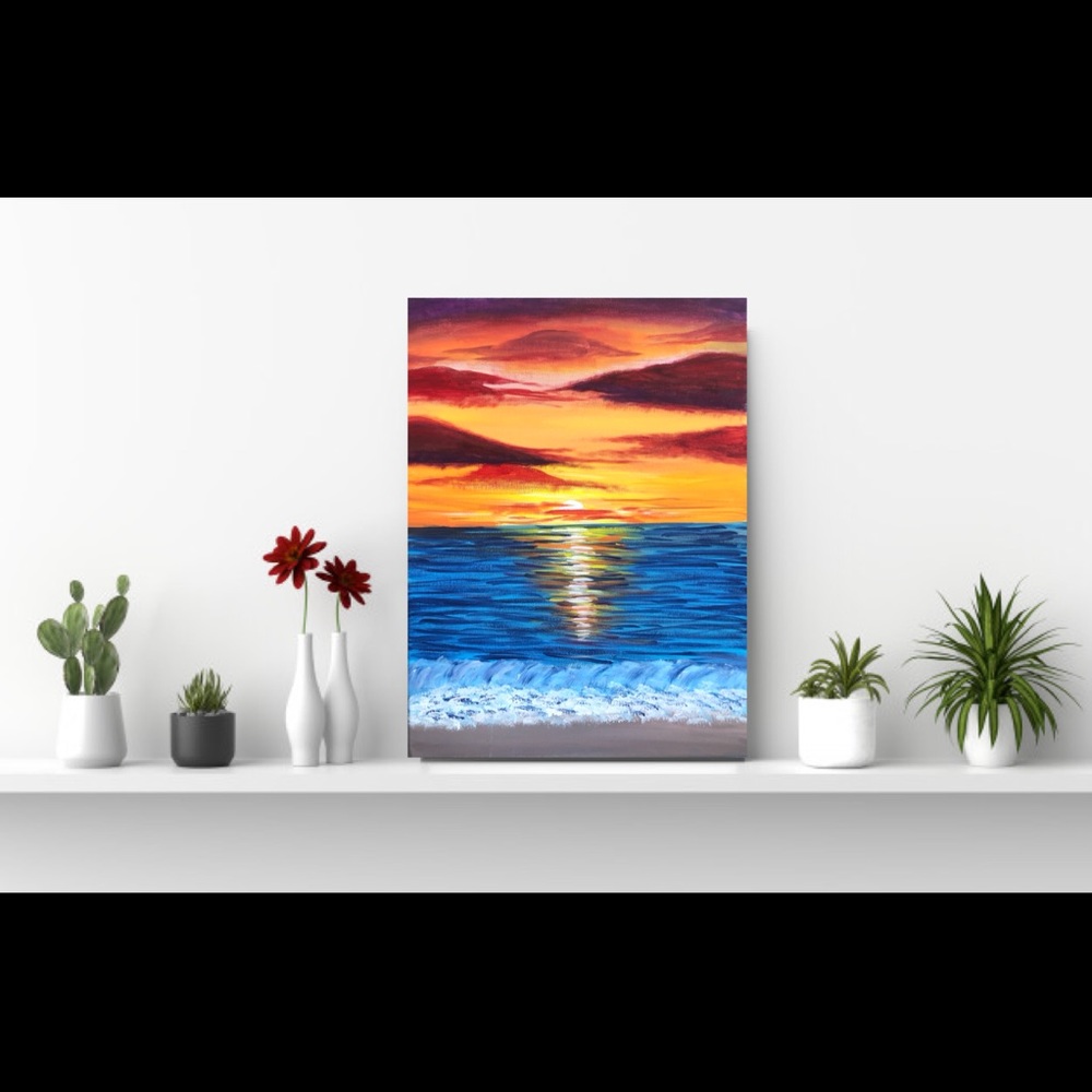 Sunset painting on canvas
